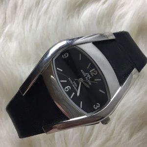 Ladies black silver tone Anne Klein fashion watch